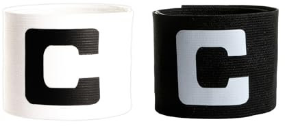 WISEPLAYERFC Fußball-Kapitänsbinde - 2 Kapitänsbänder in Weiß und Schwarz für Junior