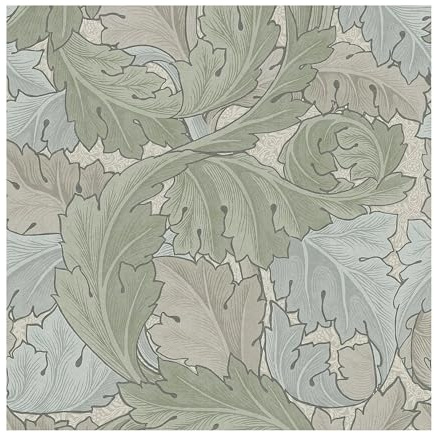 William Morris at Home Acanthus Sage & Duck Egg Wallpaper | Paste The Wall | Green Floral | Eco-Friendly