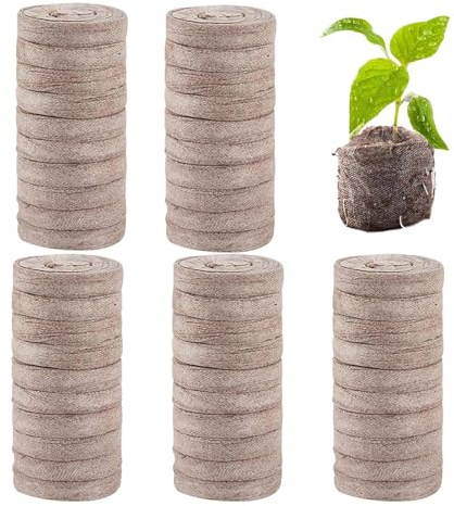 Salyeeluly Pellets de turba para inicio de plantas,Pellets de inicio de plantas, Bloque de suelo Pellets de suelo comprimido 50 piezas Vainas de inicio de plantas, Vainas de plantas compactas a
