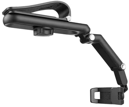 JNNJ Soporte para Movil Coche, Soporte Teléfono para Parasol, Soporte Versátil para Teléfono, Rotación 360 Grados Y Ajuste, Universal Soportes Teléfono, Apto Mayoría De Smartphones(Negro)