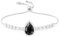Linawe Armband Damen Schwarz Silber Tennisarmband Armbänder, Damenarmband Armkette Damen Charm Bracelet, Edelstein Diamant Kristall Tennis Armband Set, Modeschmuck Jewelry