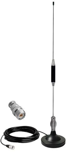 CYSSJF CB Antenna & Aerial Kit (27MHz, Ht 67 cm) | For Car/Truck | With Magnetic Mount (Ø95mm) + RG58 Cable (5m, 50Ω) + Connector (PL259 & BNC) | Compatible with President, Midland, Cobra CB Radios