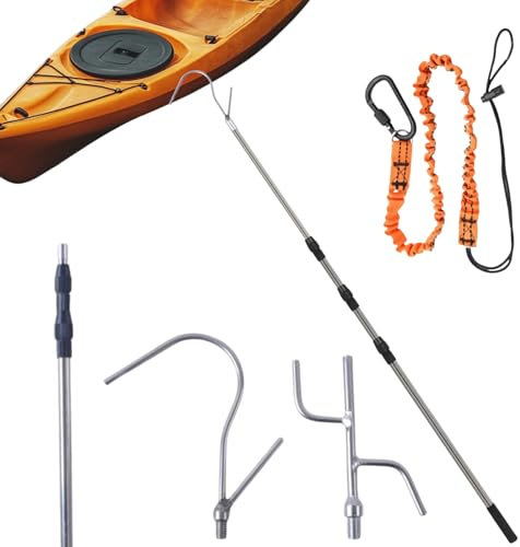 BeGrit Teleskop Bootshaken Edelstahl Ausziehbar Dock Polen 90-250 cm,Ø 25mm seewasserbeständig Schleusenhaken Langlebig Rostbeständig Ausziehbar Bootshaken für Boot Docking Positionieren