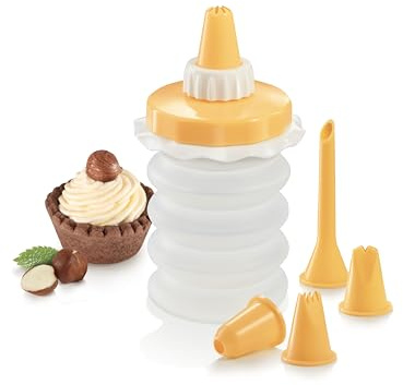 Tescoma 630530 - Adorno para tartas y postres con 5 boquillas, línea Delícia, diámetro 6,4 cm, altura 14 cm