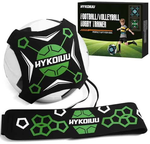 hykoiuu Football Kick Entraîneur Solo Entraînement Pratique de Contrôle Football Accessoire Améliorer Le contrôle du Ballon, la Passe et Le tir pour Enfants Adultes