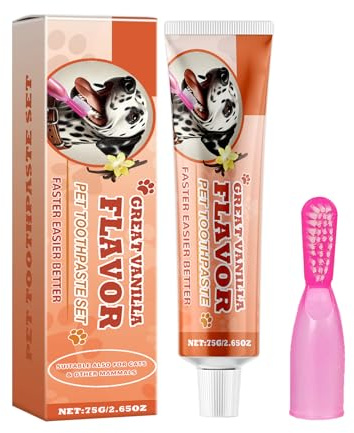 Limpieza de Dientes,Pasta De Dientes Para Perros y Gatos,Para La Limpieza E Higiene Bucal De Los Perros,Previene El Mal Aliento,Toothbrush Set,75G and a Toothbrush
