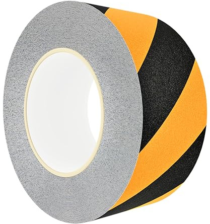 Halkfritt band och golv | Halkfritt självhäftande tejp | Inomhus och utomhus | Förhindra fall och nackdelar | SÄKERHET FÖR BARN OCH ÅLDER. (Gul/Svart, 5 cm x 10MTS)