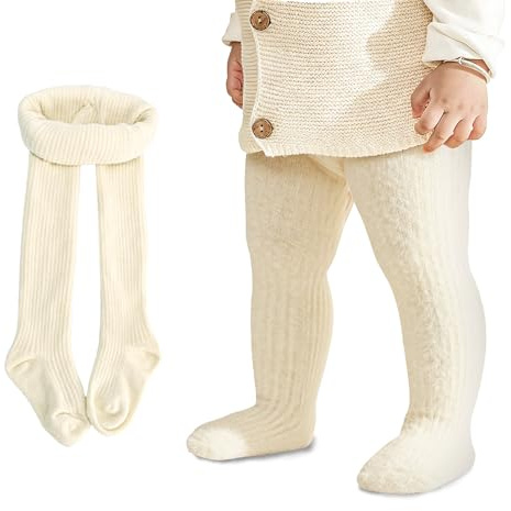 LEHEEYWT Baby Tights, Thick Fleece Thermal Baby Leggings, Elastic Soft Pantyhose Winter Tights For Girls 6 Months To 3 Years
