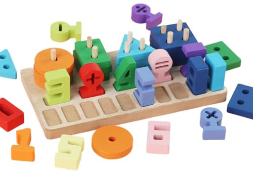 Juego De Encastros,Juegos Geométricos De Apilamiento De Madera Con Números - Juguete Puzzle De Formas,Para Guardería Y Primaria Fiestas Navidad Cumpleaños Familia