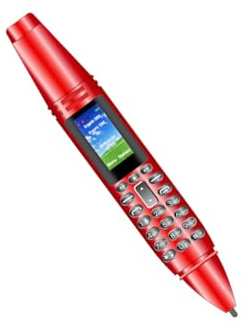QUXVUIS Mini Cellulare Smart Device Forniture digitali Schermo minuscolo Penna di Registrazione di pregevole fattura Dispositivi Chiamata Telefoni cellulari, Rosso