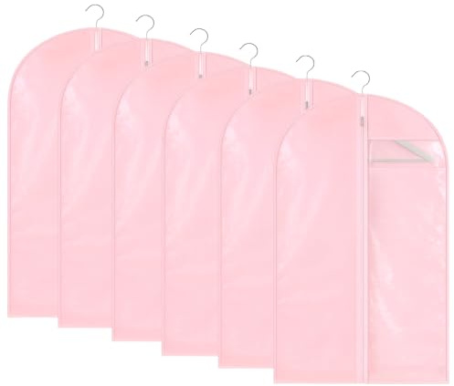 Niviy Garment Bags 60 x 100 cm, PEVA Clothes Covers with Zip, 6 Pack | Translucent Coat Cover, Dustproof Moth Proof Garment Covers, Breathable Suit Protector for Wardrobe Storage, Suits & Coats
