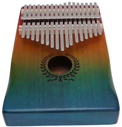 Alomejor 17 Keys Kalimba, Portable Thumb Piano Musical Instrument with Carrying Bag and Tune Hammer, Colorful Gradient Mahogany for Cleaner Softer Sound, Home Outdoor Party Gift