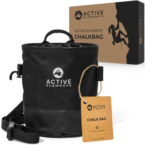 Kit de boulder 4 en 1 de qualité supérieure : sac à craie, boule à craie, brosse boulder et ruban adhésif pour les doigts [en kit et individuel] – Accessoires de boulder pour votre séance, cadeau de