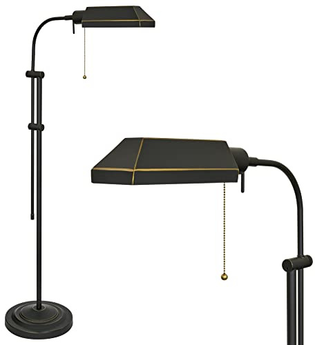 Kira Home Prescott 58 Modern Industrial Adjustable Standing Pharmacy Floor Lamp, Dark Bronze Finish, Includes 6W LED Bulb (60W eq.) Energy Efficient, Eco-Friendly, Pivot Head for Hobby/Precise Task