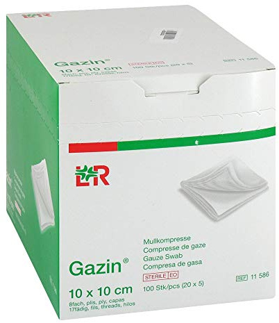 GAZIN Mullkomp.10x10 cm steril 8fach 100 St