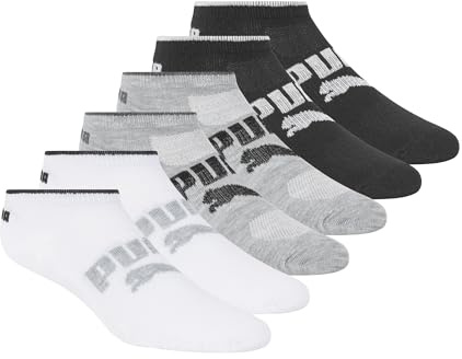 PUMA Lot de 6 paires de chaussettes basses pour femme, Blanc traditionnel, 9-11
