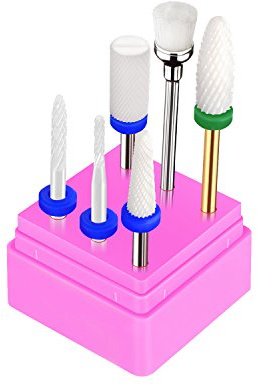 JCMASTER® 5 x premium keramiska bits inkl. 1 st. borstbit manikyr/pedikyr/hornhud professionell slipkropp set för nagelfräsar