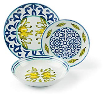 Excelsa Amalfi - Vajilla de 18 piezas de porcelana