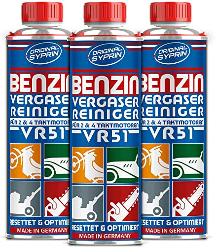 SYPRIN Original Vergaserreiniger VR51 für 2 Takt 4 Takt Benzin Motoren - geeignet für Auto und Motorrad I Additiv zur Vergaser Reinigung Additiv 3X