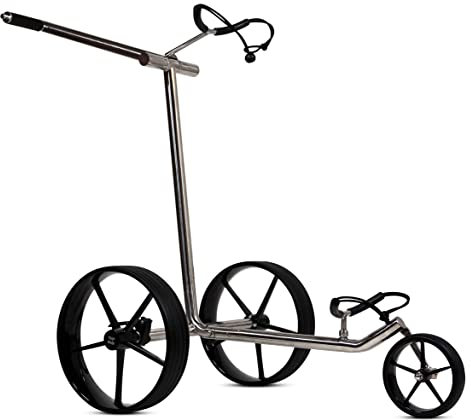 tour made HC3X 3-Rad Edelstahl Golf Push Trolley Pushtrolley Golftrolley zerlegbar - Qualität vom Deutschen Fachhändler (HC3X-silber-schwarz)
