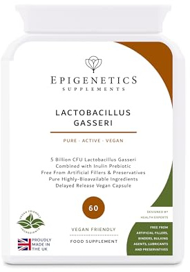 Lactobacillus Gasseri | 5 Billion CFU Probiotic + Chicory Root Prebiotic (Inulin) | 60 Vegan Delayed Release Capsules UK Made | 2 Month Supply