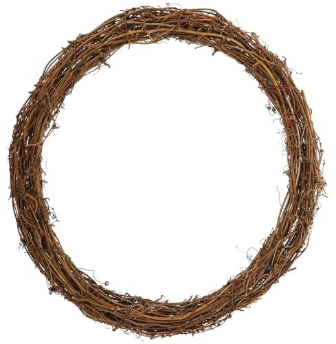 Beavorty 30CM Natural Grapevine Wreath Rings Size Rattan Ring Indoor Christmas Home Party Decoration Wreath Garland Decoration for DIY Wreath Craft or Wedding Decors