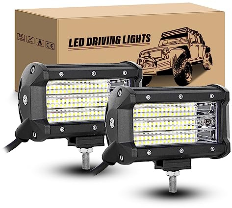 RIGIDON Faro da Lavoro LED 12V 24V, 2 Pcs 13cm 5 135W Inondazione Faretti Fendinebbia, Impermeabile Fari LED Trattore per 4x4 Fuoristrada Auto Offroad Camion SUV ATV UTV, 6000K Bianca Luci di Guida