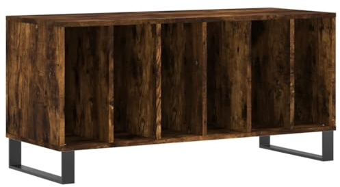 vidaXL Mobile Porta Dischi Rovere Fumo 100x38x48 cm Legno Multistrato