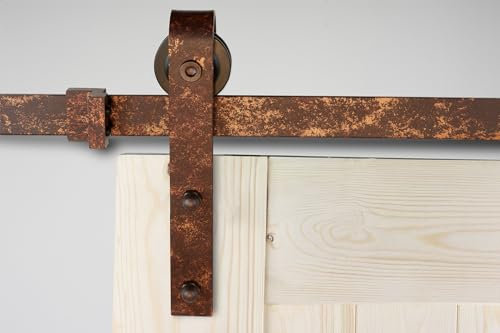 Wovar Système porte coulissante vintage avec rails - Modèle droit complet 200 cm - Par set