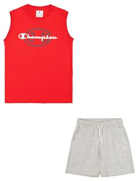 Champion Legacy Boy - Completo girocollo senza maniche con stampa grande, rosso (RS011), XL, Rosso (RS011), 13-14 Anni
