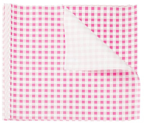 sourcing map 100pcs 11.8x11.8 Square Checkered Wax Paper Sheets Wrap Paper | Oil-absorbing Dry Food Wrapping Paper for Sandwich Baking Paper Liners Picnic Basket Bread Hamburger Wrap Kitchen, Pink