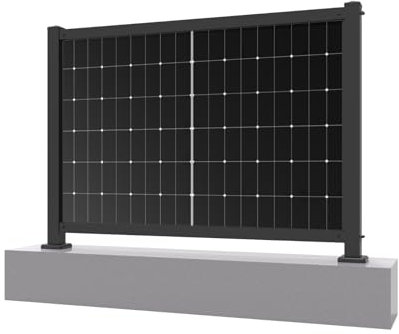 Solarzaun 4.0 rostfreier Stahl Schwarz (Horizontal mit Standfuß, für 1 Modul 1722mm)