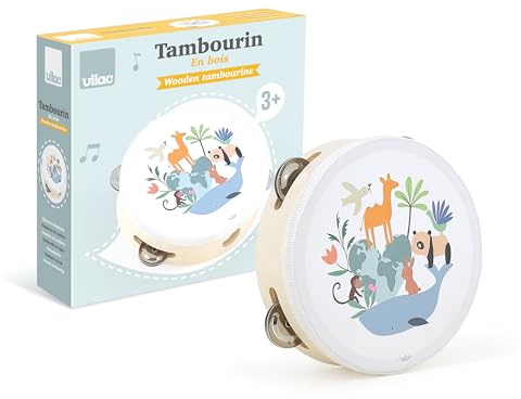 Vilac - Tambourin Les Animaux du Monde Sarah Betz - Enfants 3 Ans+, Petit