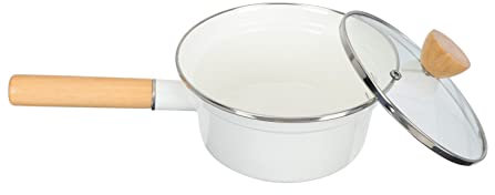 GRIRIW Casserole à Lait Émaillée Avec Couvercle Pot De Cuisine Épaissi Pour Soupe Lait Et Nourriture Pour Compatible Induction Et