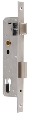 ACESOME Cerradura de marco tubular, empotrable de aluminio, para puerta de entrada, portal de jardín y puerta de dormitorio (distancia al cañón 30 mm)
