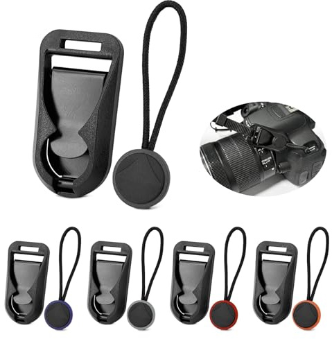 Kamerarem snabbkoppling fästsystem snabbkoppling spännesats – 5 stycken klämmor för kamera rem kamera rem quick release-set med ankarslingor för DSLR DLSM axelrem handledsband