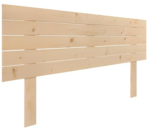 DHOME Cabecero de Madera Natural de Pino con Patas Estilo Palet Horizontal Cama Palets Herrajes incluidos (150x115 Palet 5)