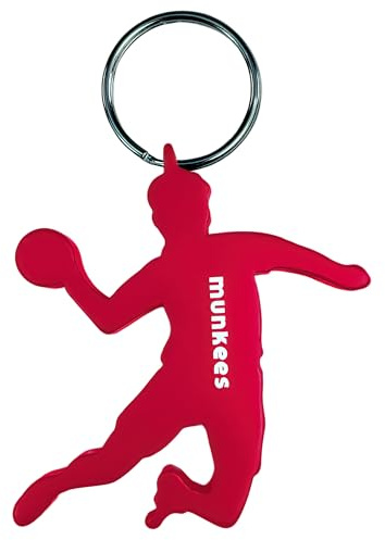 munkees Porte-clés en Forme de handballeur avec décapsuleur, Aluminium, Rouge