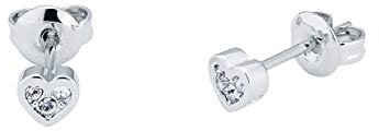 Ted Baker Neena Small Heart Stud Earrings for Women (Silver/Crystal)