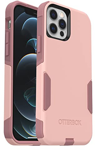OtterBox iPhone 12 & iPhone 12 Pro Commuter Series Case - Ballet Way (Pink Salt/Blush), Slim & Tough, Pocket-Friendly, with Port Protection