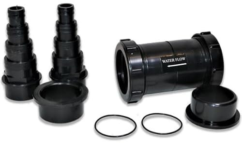 eco-filtration 43mm InLine Non-Return Valve (Small) for 40mm Domestic Waste Pipe – Includes 2 x 43mm Solvent Weld Hosetails & Reducer Bushes – Step Sizes-20,25,32,38mm ID Flexible Hose