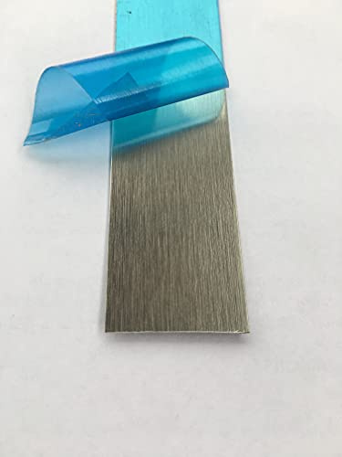 Edelstålprofil Aluminium Borstat LxBxH 2500x30x0,5 mm Självhäftande V2A Plåt Plåtskivor Blende Skivor Vägglist Slätlist Fönsterlist