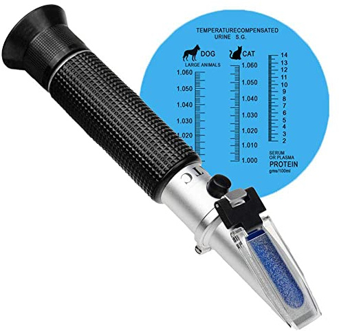 BOWONG Clinical Refractometer Veterinary Hand-Held Refractometer Vet Veterinary Medicine RHC-300 Serum Protein Urine Density for pet Dog (Large Animal) and cat