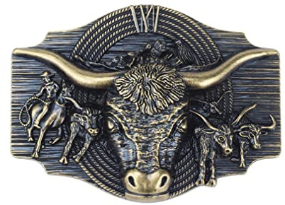 DTSMEOIC DT herr Bull Head vintage bältesspänne, konkurrenskraftigt nötkreatur västerländsk cowboy bältesspänne, 1, S