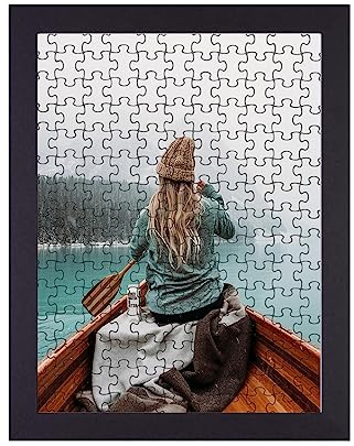 Rahmendesign24 Cornice per puzzle Milano per puzzle ca. 500-1000 pezzi 48x68 cm 68x48 cm Nero (opaco) con vetro acrilico