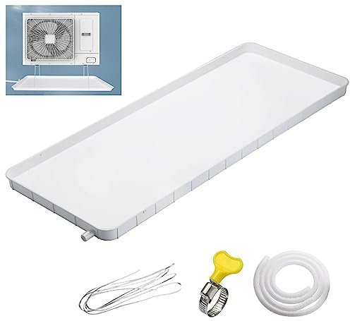 Condensate Drain Pan Plastic Drip Tray, Air Conditioner Drip Pan with Drain Tubing, Universal Window Air Conditioner Drain Kit, Perfect for Indoor/Outdoor Split Air Conditioner Heat Pump Systems (Siz