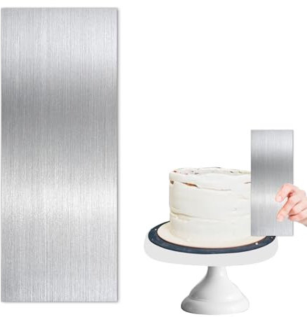 Kuchenschaber Edelstahl 22 x 7,8 cm Tortenspachtel Kuchen Glatter Schaber Seitenschaber Tortenglätter Silber Tortenschaber Küche Backen Werkzeuge für Zuckerguss Buttercreme Mousse