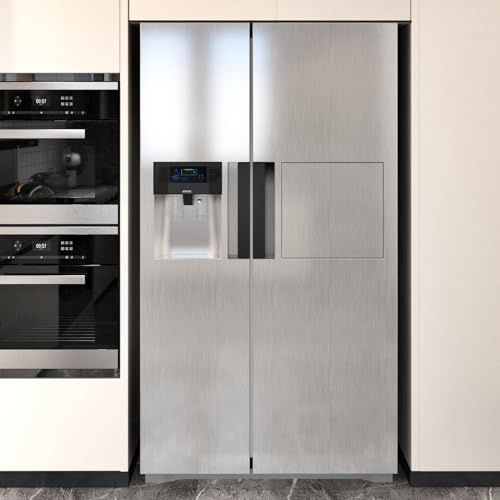 Brushed Silver Metal Contact Paper for Appliance Covers Stainless Steel Contact Paper Waterproof Silver Metallic Wallpaper for Kitchen Backsplash Vinyl Refrigerator Wrap for Countertops 15.8''x236''