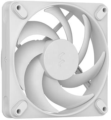 Fractal Design Momentum 12 - Ventola silenziosa per case PC - 120 mm - Pale in polimero a cristalli liquidi (LCP) - Cuscinetto dinamico fluido (FDB) - Bianco