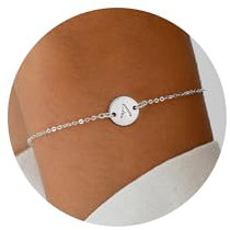 RMMD Armband Damen, 18K Weißgold Vergoldete Silber Armband Mit Buchstaben A Initiale, Monogramm Armbänder Modeschmuck Geschenke Für Frauen Mädchen